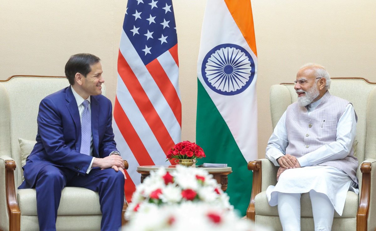 Marco Rubio se reunió con el primer ministro Narendra Modi en Nueva Delhi y lo invitó a Washington