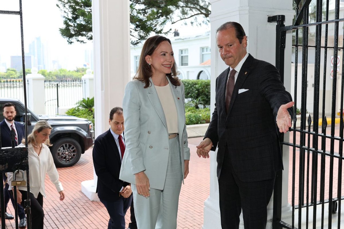 VIDEO: María Corina Machado fue recibida en el Palacio de Las Garzas de Panamá