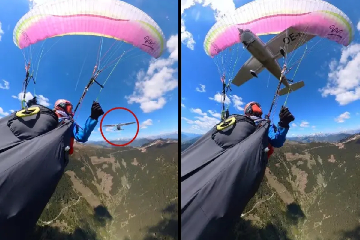 Aterrador VIDEO: avioneta destrozó un parapente en pleno vuelo y ocurrió un milagro
