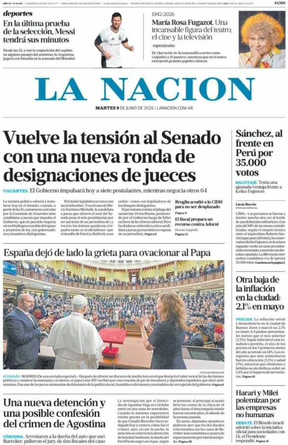 Portadas latinoamericanas de este martes 9 de junio de 2026