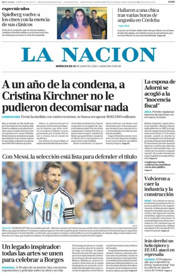 Portadas latinoamericanas de este miércoles 10 de junio de 2