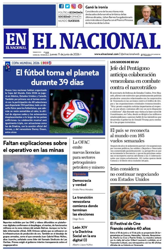 Portadas de este jueves 11 de junio de 2026