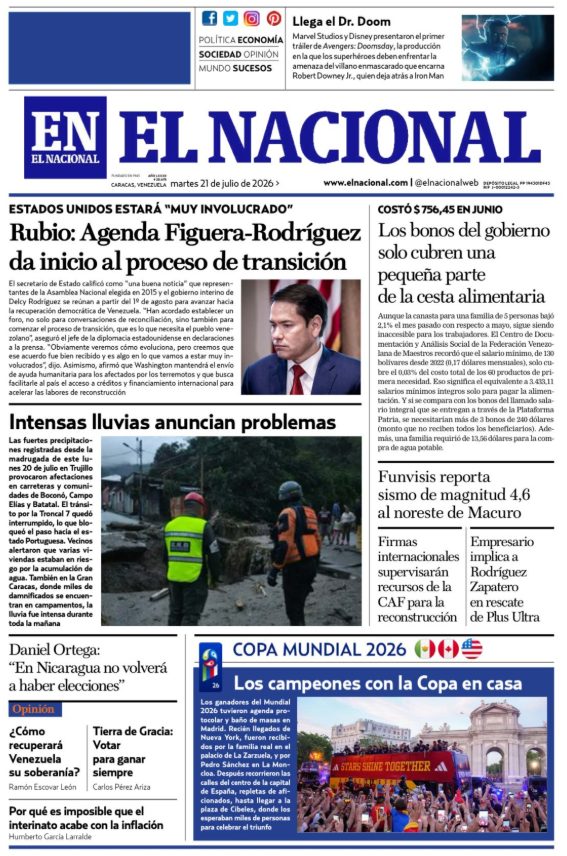 Portadas de este martes 21 de julio de 2026