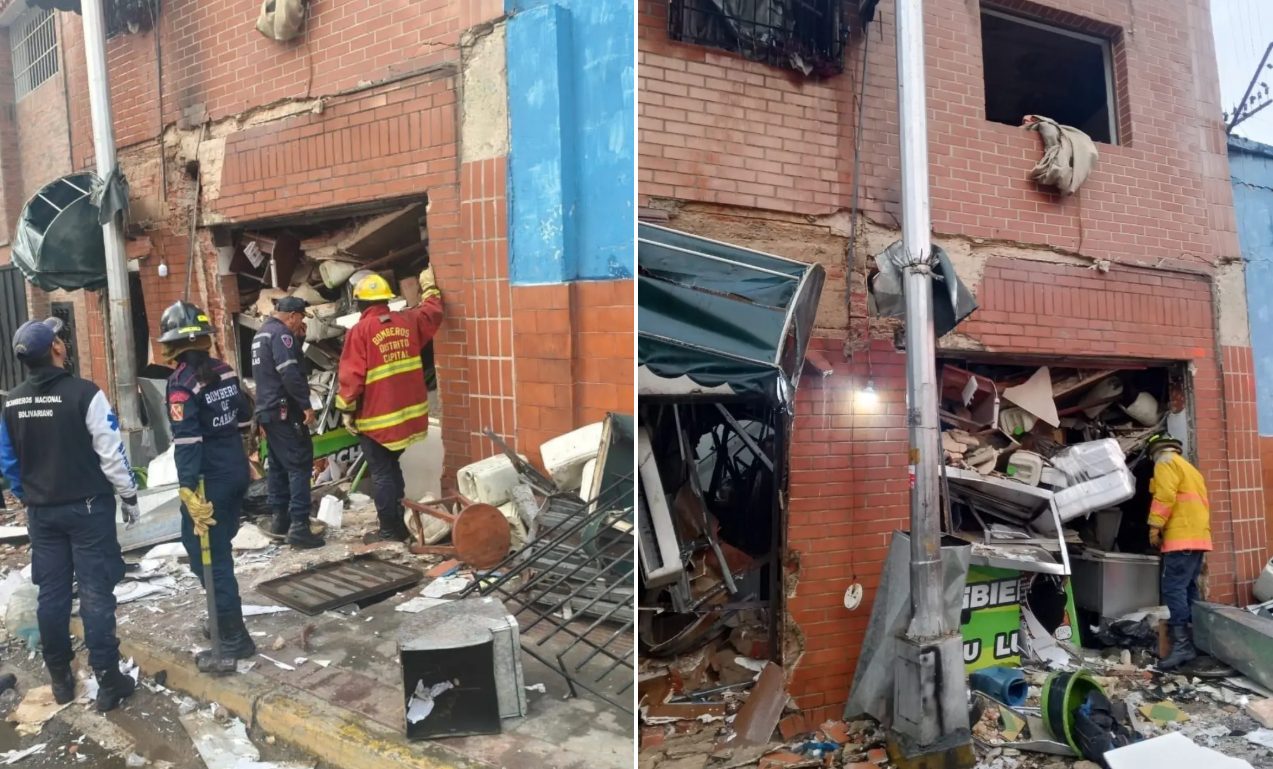 VIDEO: deflagración de una bombona de gas doméstico causó estragos en edificio de Caracas