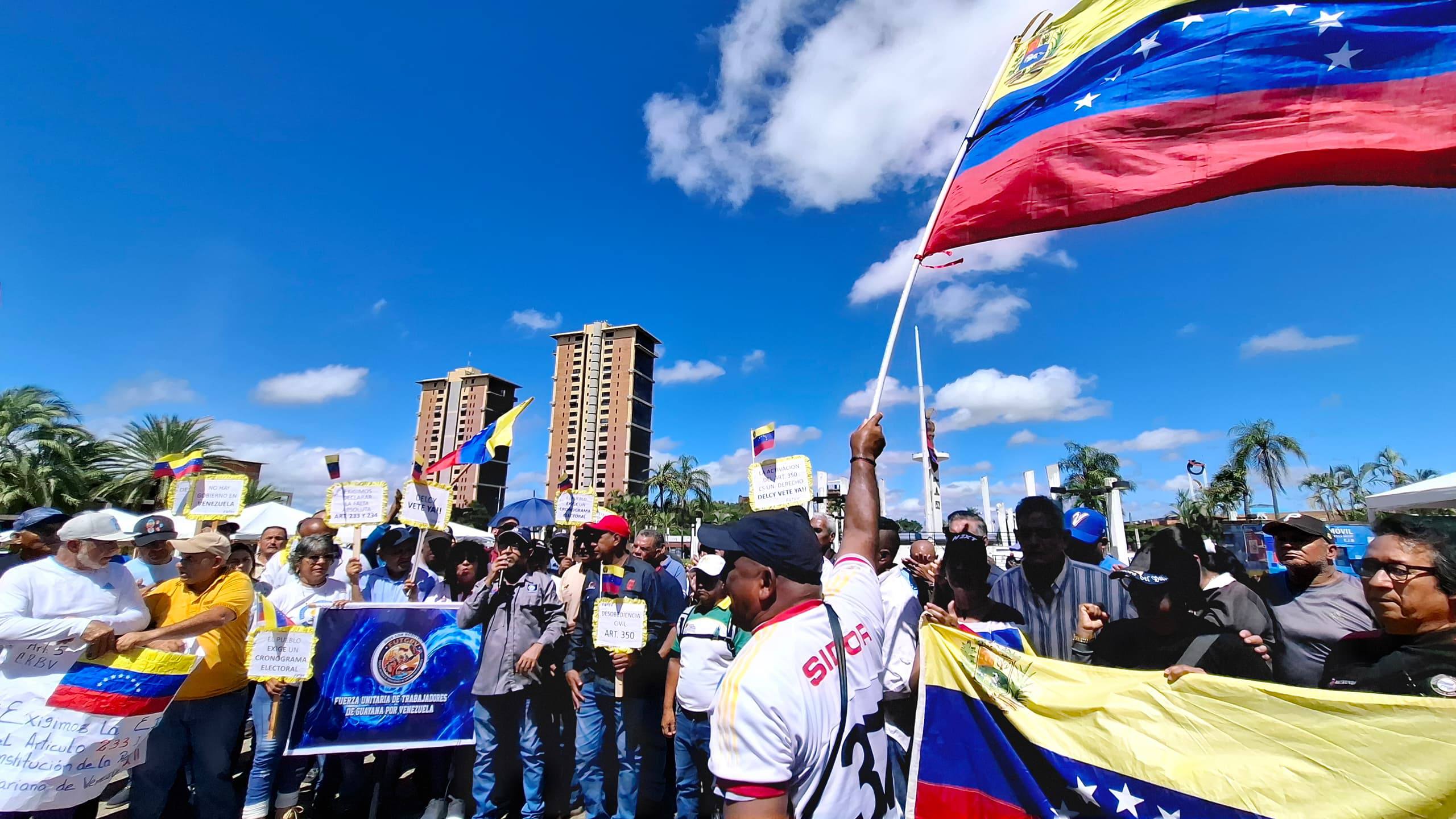 Sectores laborales y civiles en Ciudad Guayana exigen una Junta de Gobierno Transitoria y elecciones libres
