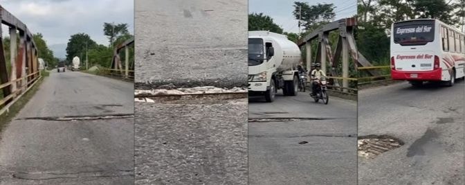 Piden reparación urgente del puente sobre el río San Juan que conecta a Zulia con Trujillo