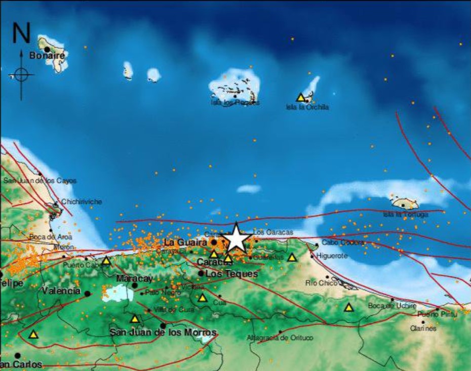 Funvisis registró un sismo de magnitud 3,1 al norte de Naiguatá este #25Jul