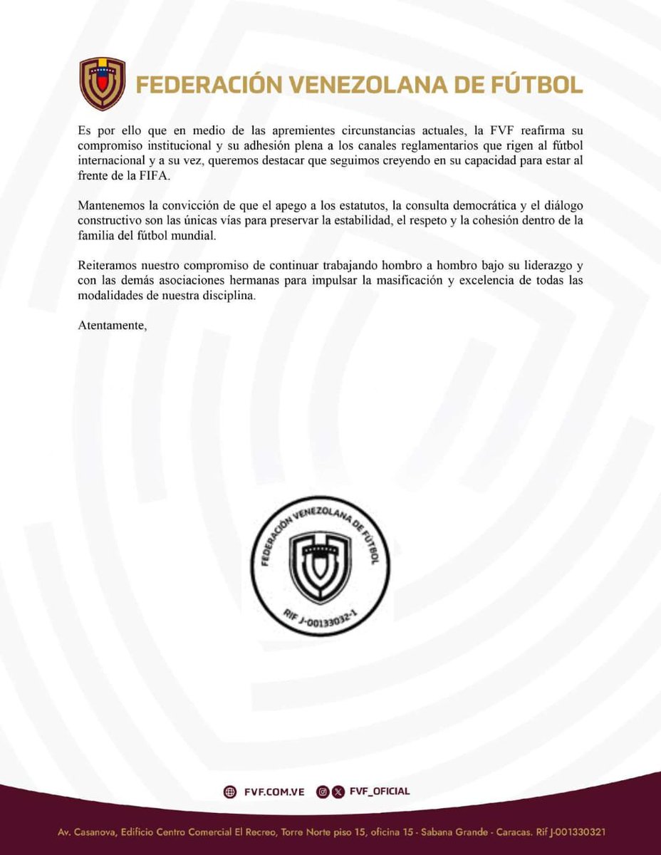 Tras la polémica mundial, FVF salió en defensa de Infantino: Seguimos creyendo en su capacidad 2 X2Twitter.com HPIo1H8XQAEJ7ja