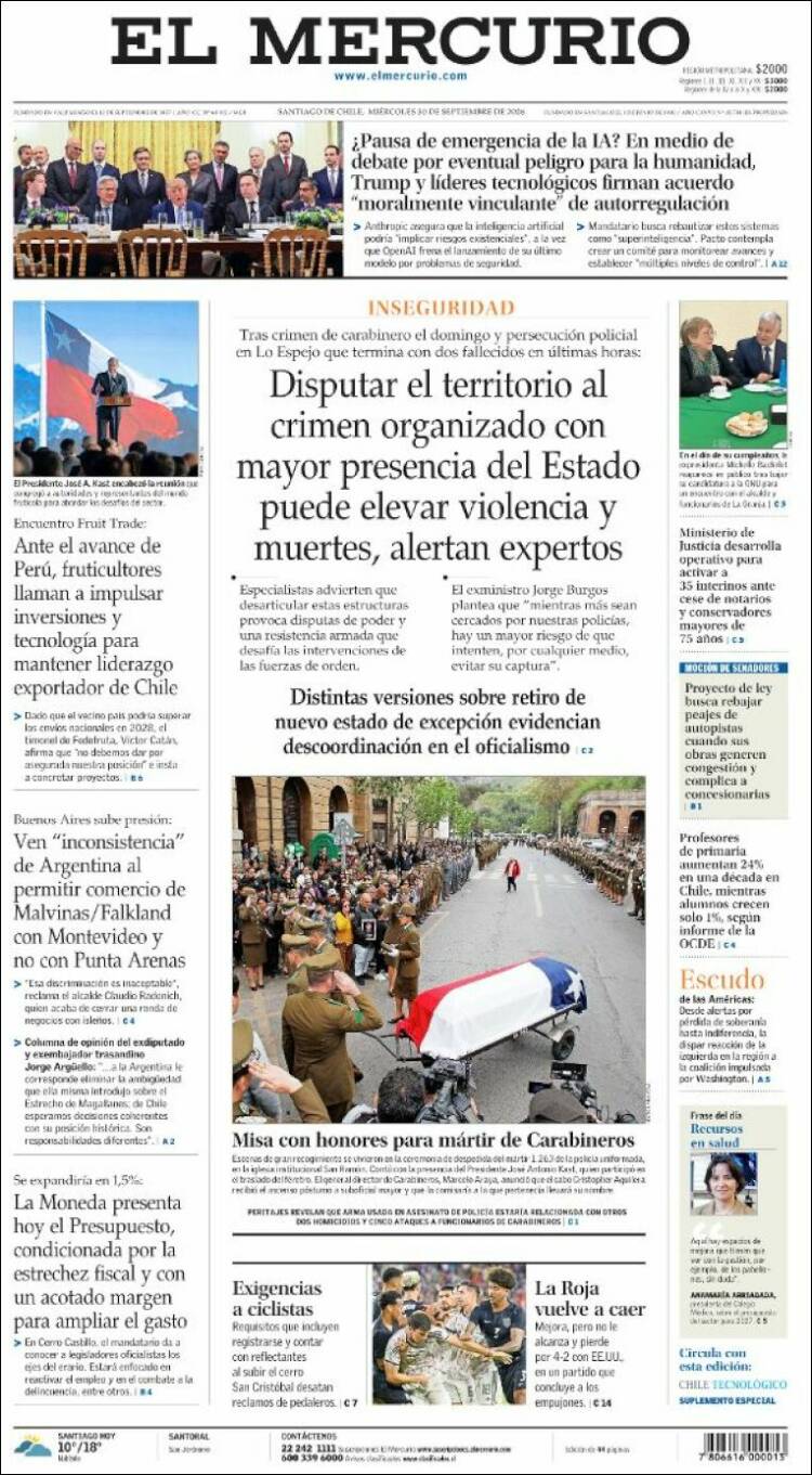 Portadas latinoamericanas de este 30 de septiembre de 2026