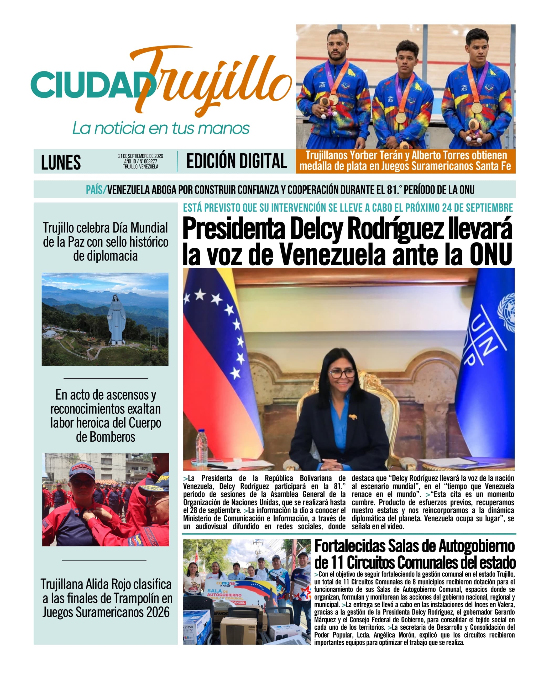 Portadas de este lunes 21 de septiembre de 2026