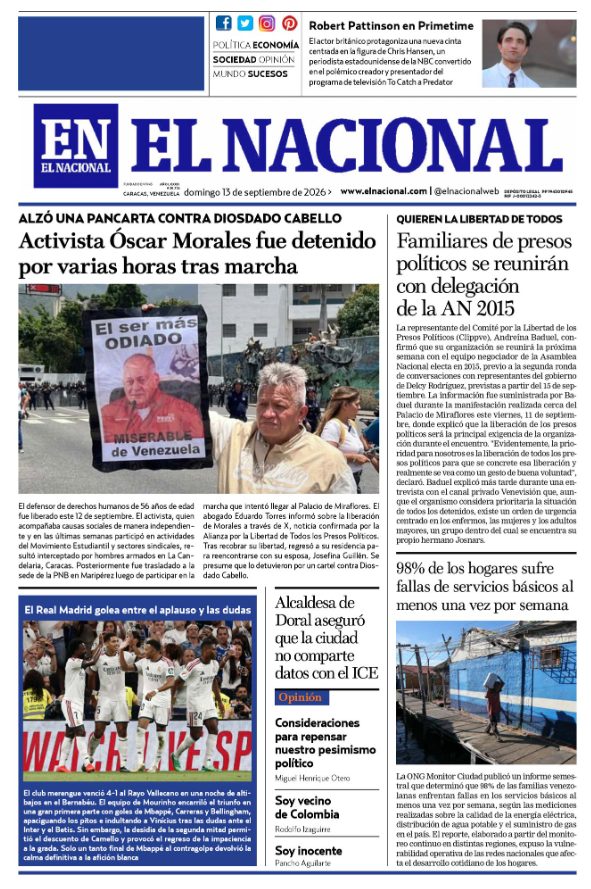 Portadas de este domingo 13 de septiembre de 2026
