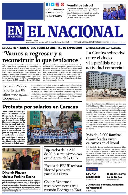 Portadas de este viernes 25 de septiembre de 2026
