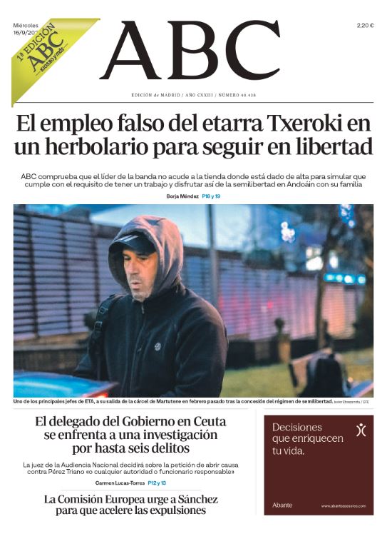 Portadas de la prensa internacional del miércoles 16 de septiembre de 2026
