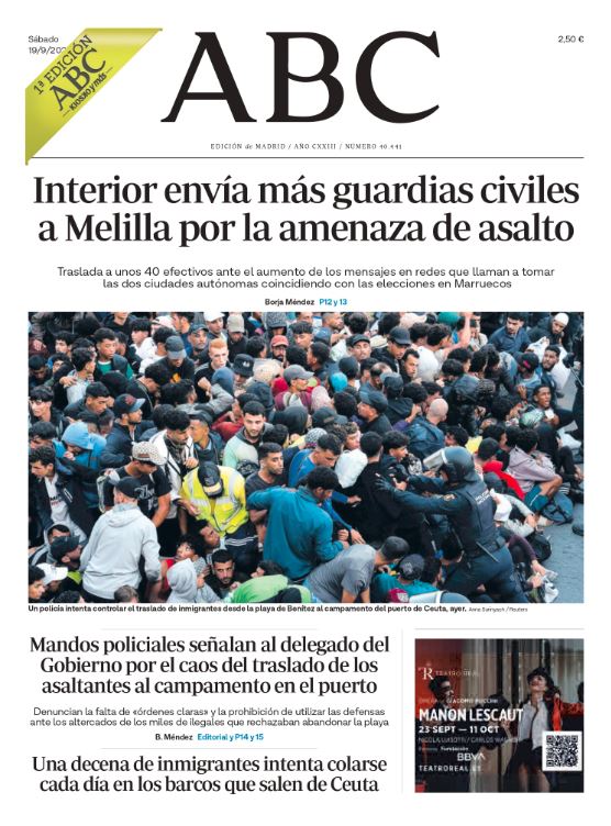 Portadas de la prensa internacional del sábado 19 de septiembre de 2026