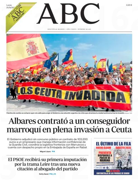 Portadas de la prensa internacional del lunes 21 de septiembre de 2026