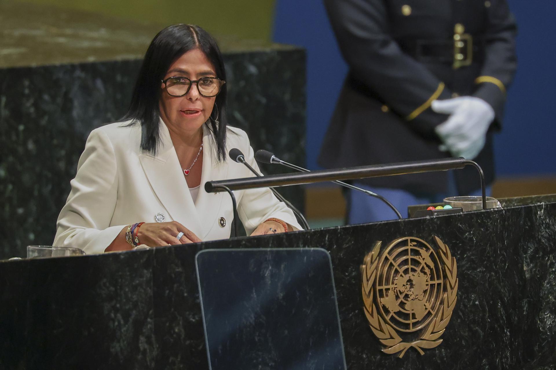 Delcy Rodríguez prometió en la Asamblea General de la ONU que habrá elecciones en Venezuela