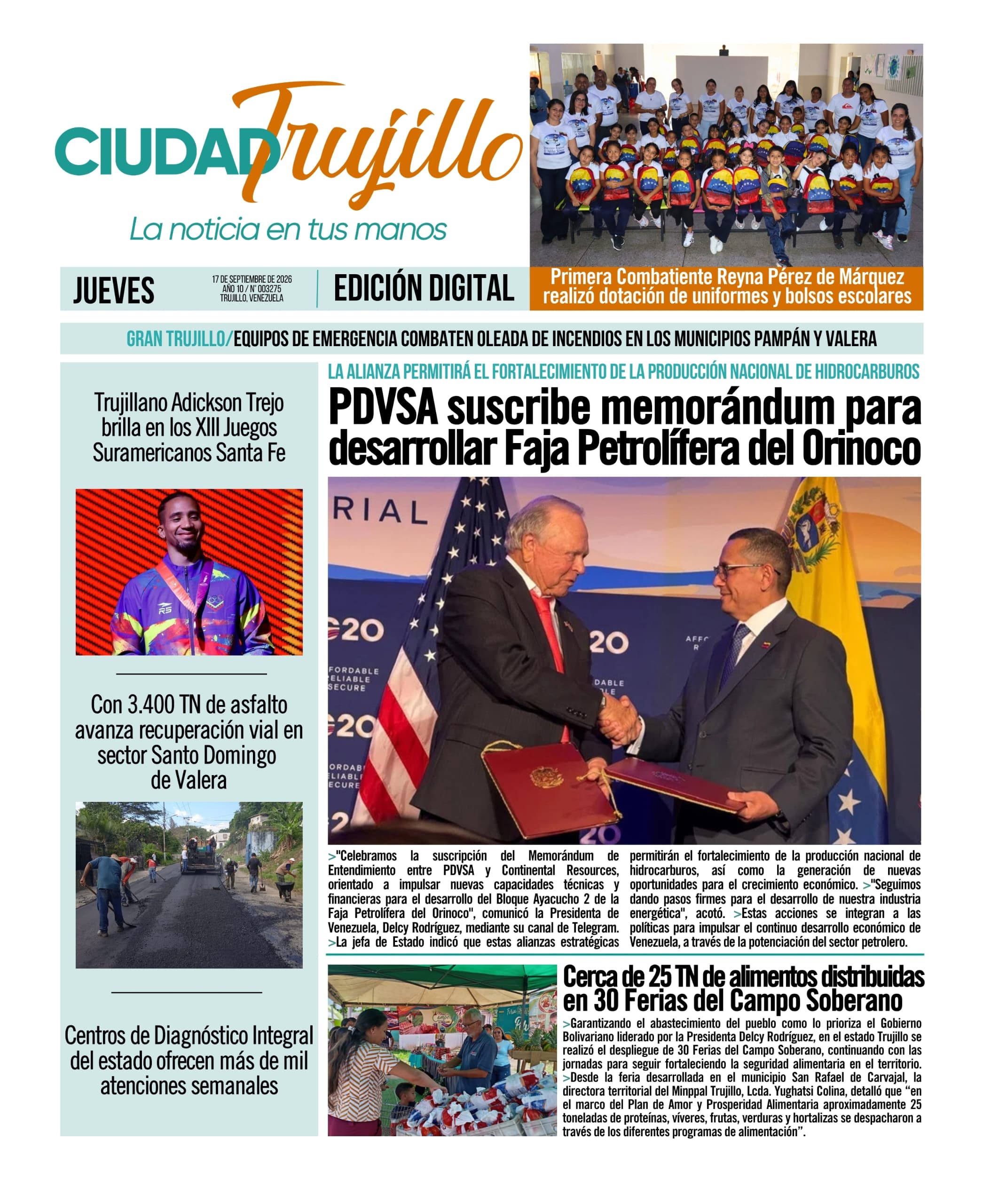 Portadas de este jueves 17 de septiembre de 2026