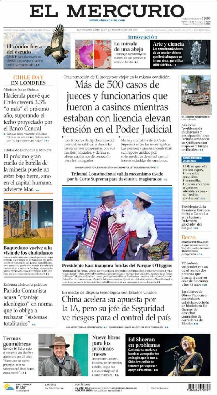 Portadas latinoamericanas de este 17 de septiembre de 2026
