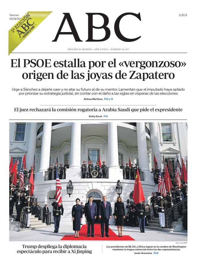 Portadas de la prensa internacional de este viernes 25 de septiembre de 2026