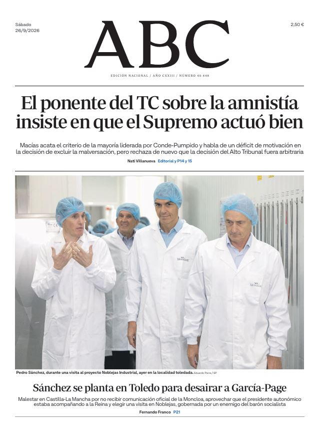 Portadas de la prensa internacional de este sábado 26 de septiembre de 2026