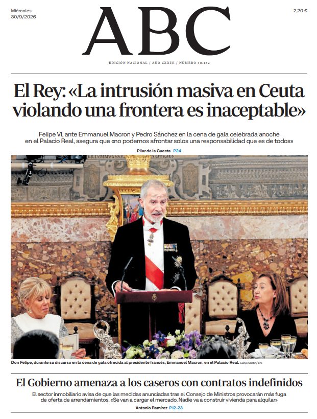 Portadas de la prensa internacional de este miércoles 30 de septiembre de 2026