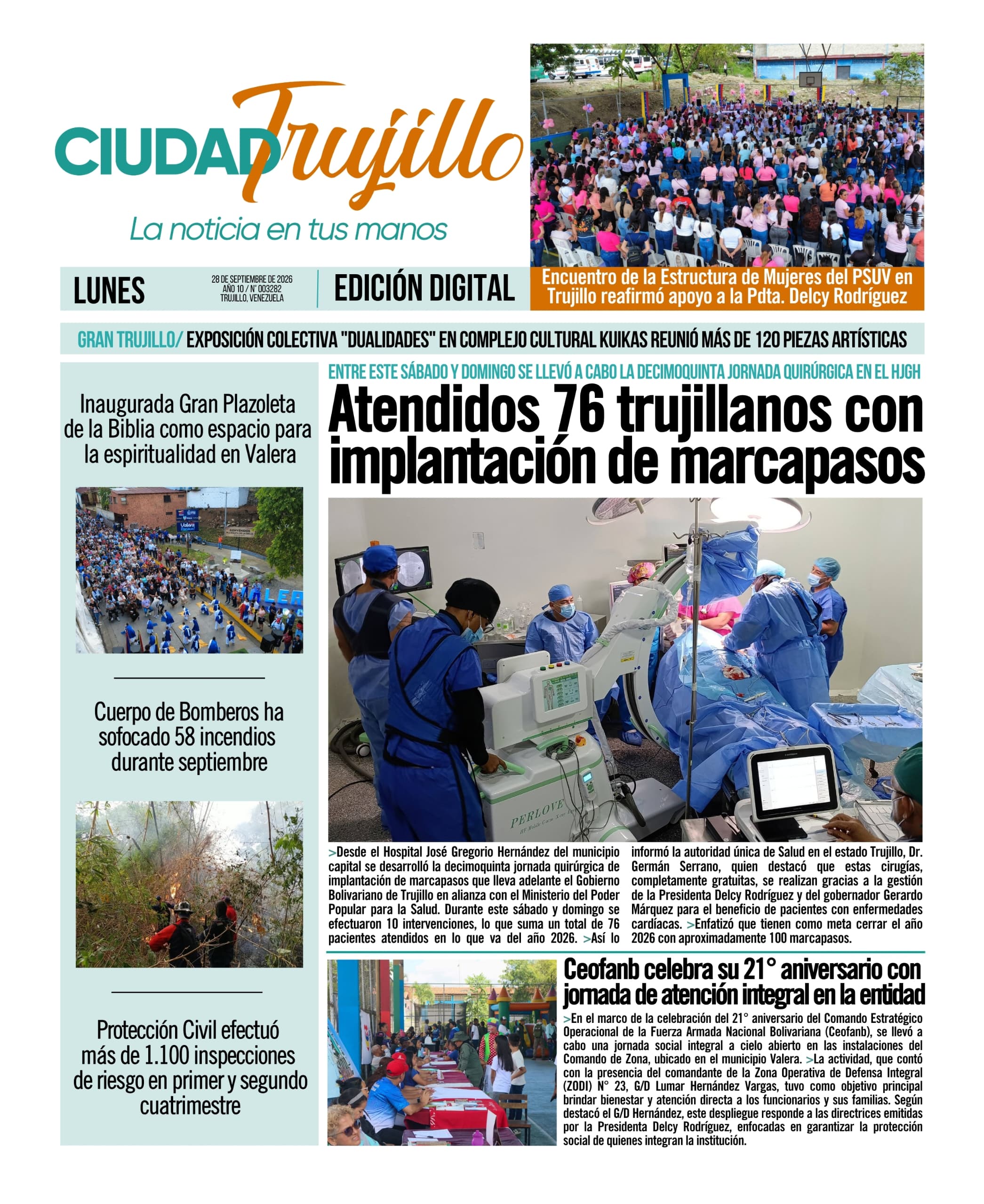 Portadas de este lunes 28 de septiembre de 2026