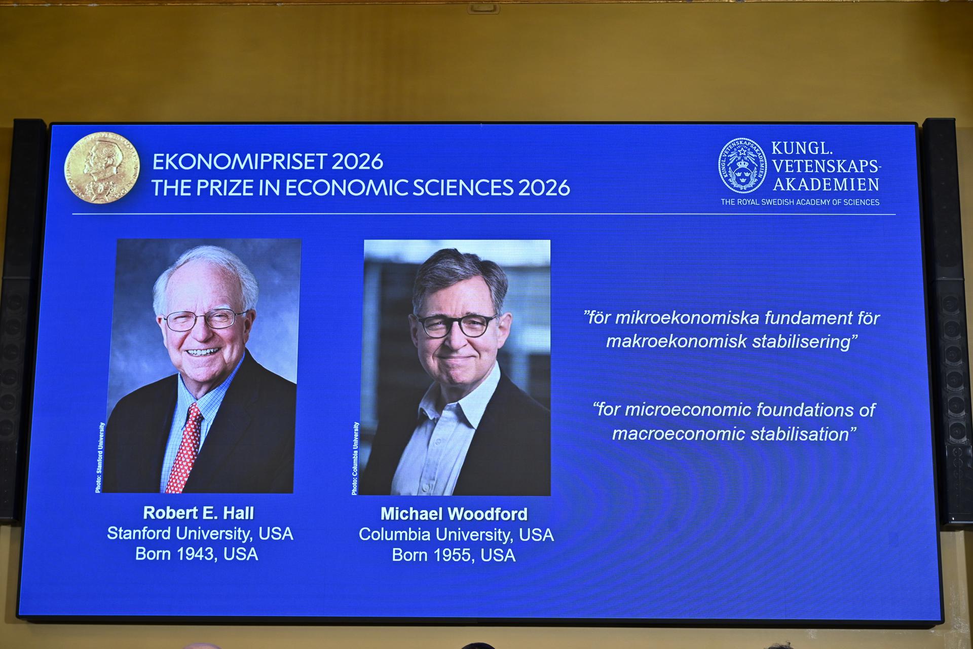 Nobel de Economía fue otorgado a los estadounidenses Robert E. Hall y Michael Woodford