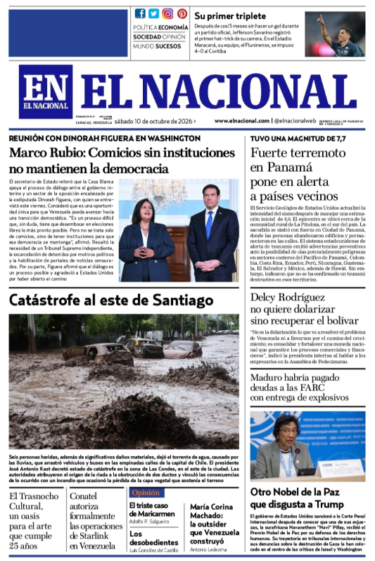 Portadas de este sábado 10 de octubre de 2026