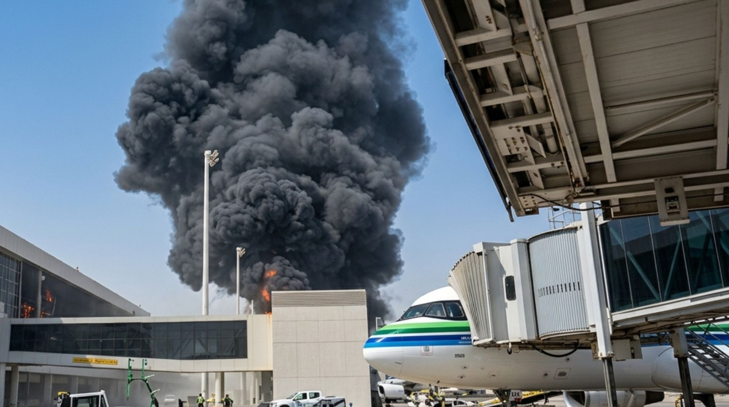 VIDEO: otro proyectil impactó el aeropuerto internacional Rey Khalid en Arabia Saudí