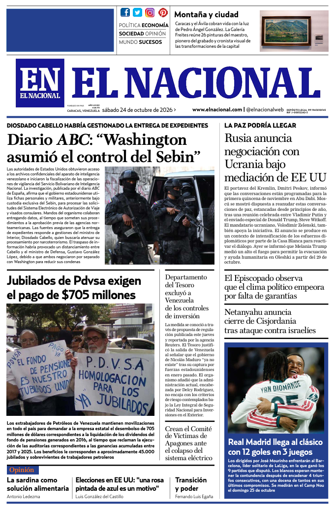 Portadas de este sábado 24 de octubre de 2026