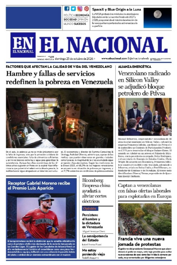 Portadas de este domingo 25 de octubre de 2026
