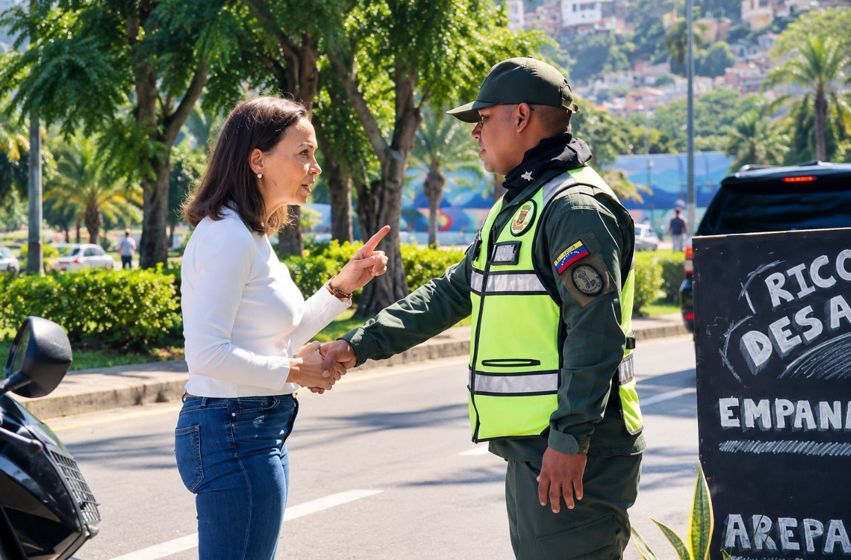 VIDEO: uniformado de la GNB ofreció respetuoso saludo a María Corina Machado en La Guaira