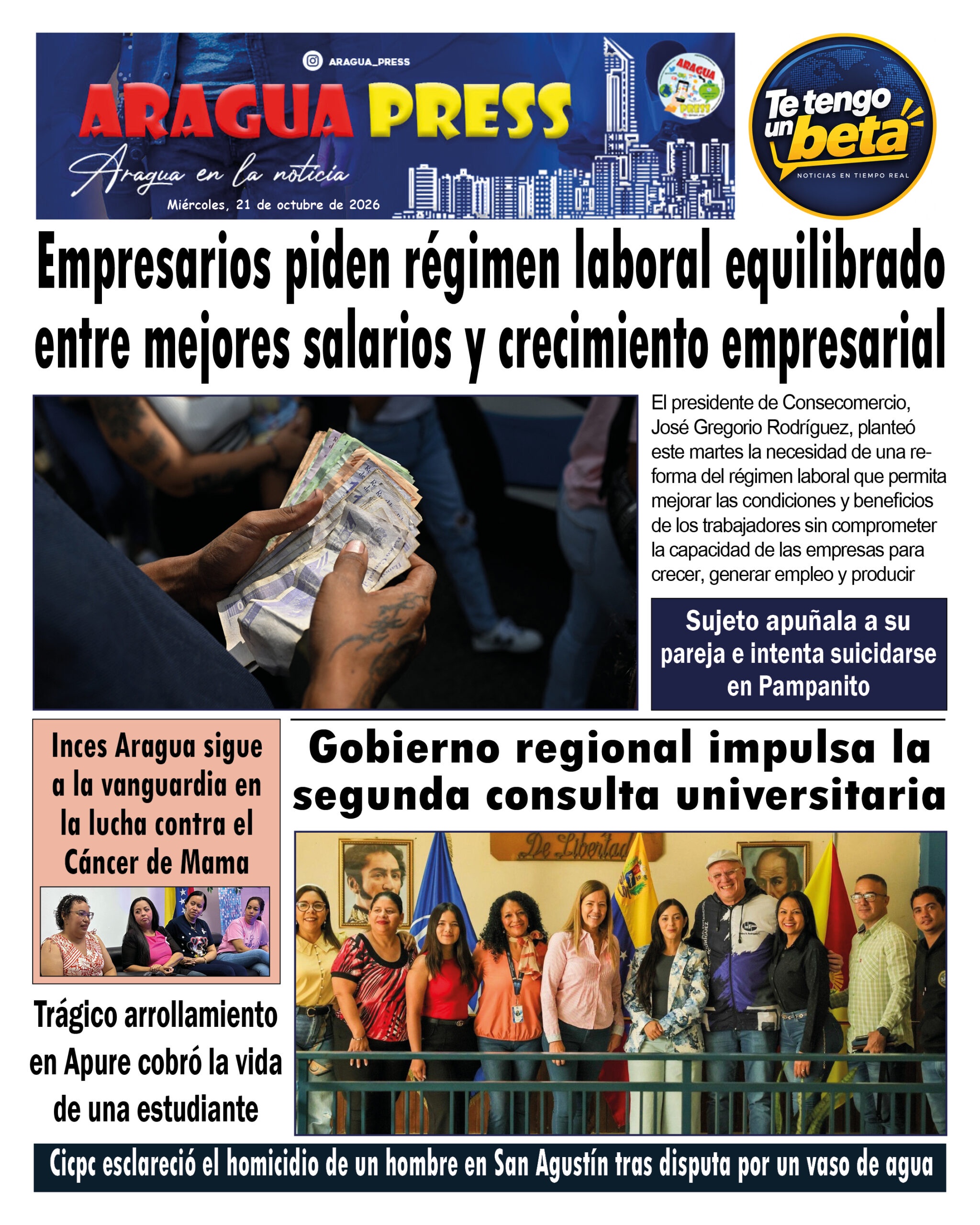 Portadas de este miércoles 21 de octubre de 2026
