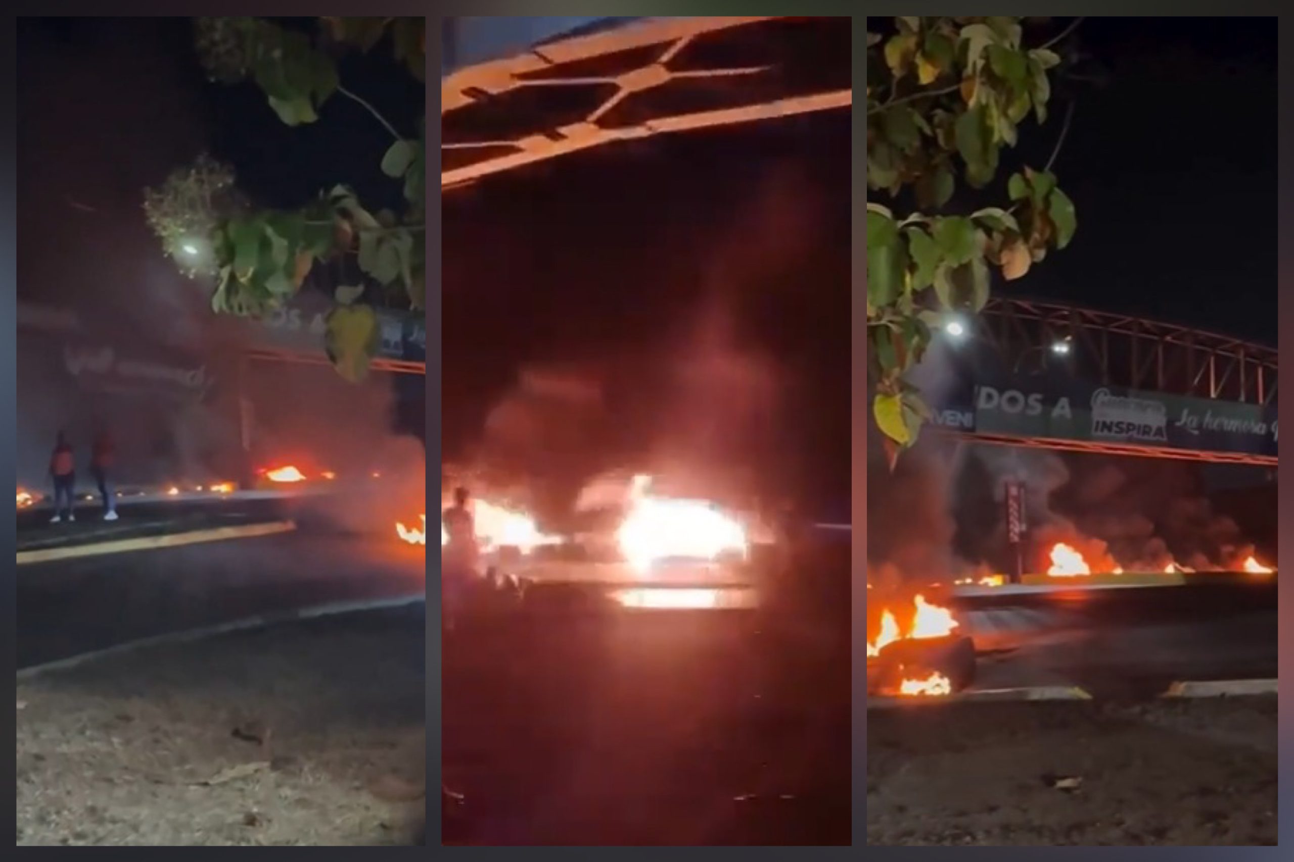 Carabobeños hartos de los apagones trancaron la ARC y quemaron una pancarta de Rafael Lacava (VIDEOS)
