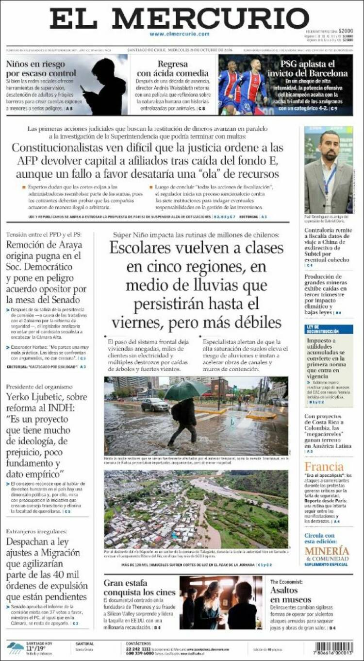 Portadas latinoamericanas de esta 21 de octubre de 2026