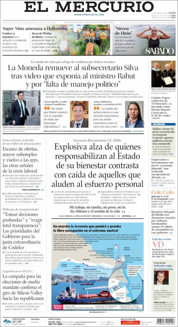 Portadas latinoamericanas de este 31 de octubre de 2026