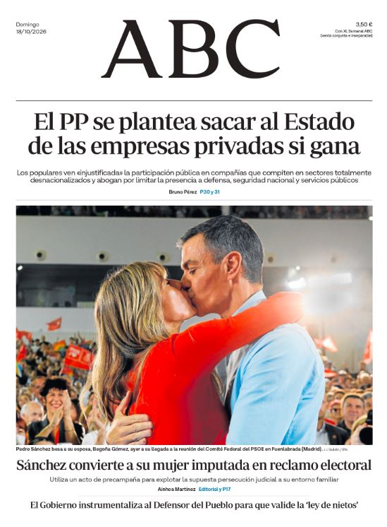 Portadas de la prensa internacional del domingo 18 de octubre de 2026