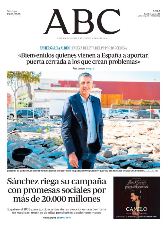 Portadas de la prensa internacional del domingo 25 de octubre de 2026