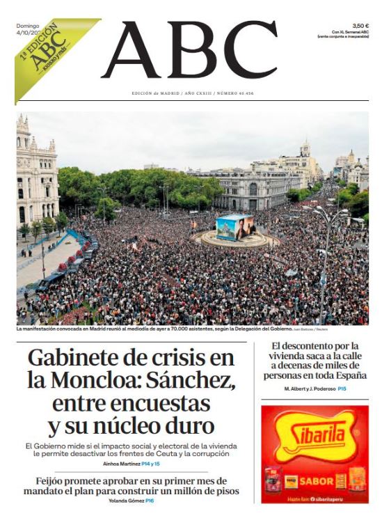 Portadas de la prensa internacional del domingo 4 de octubre de 2026