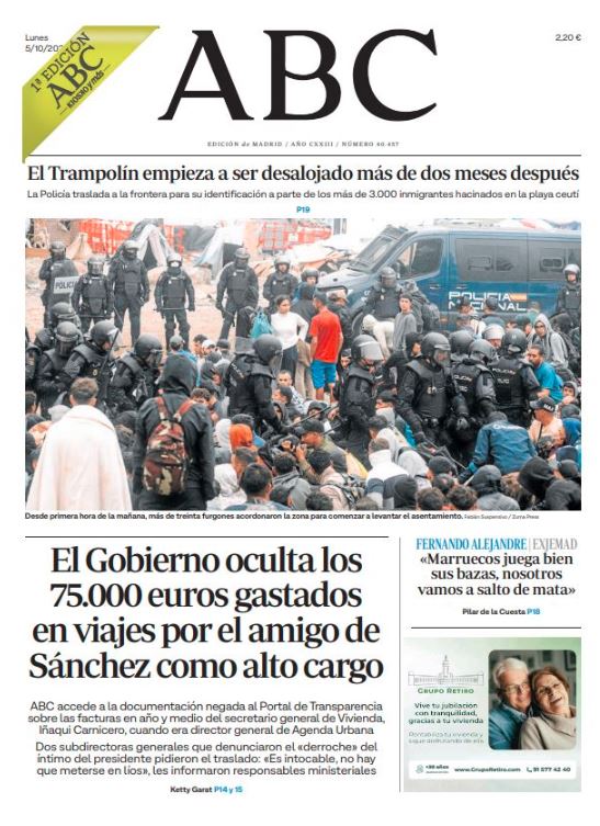 Portadas de la prensa internacional del lunes 5 de octubre de 2026