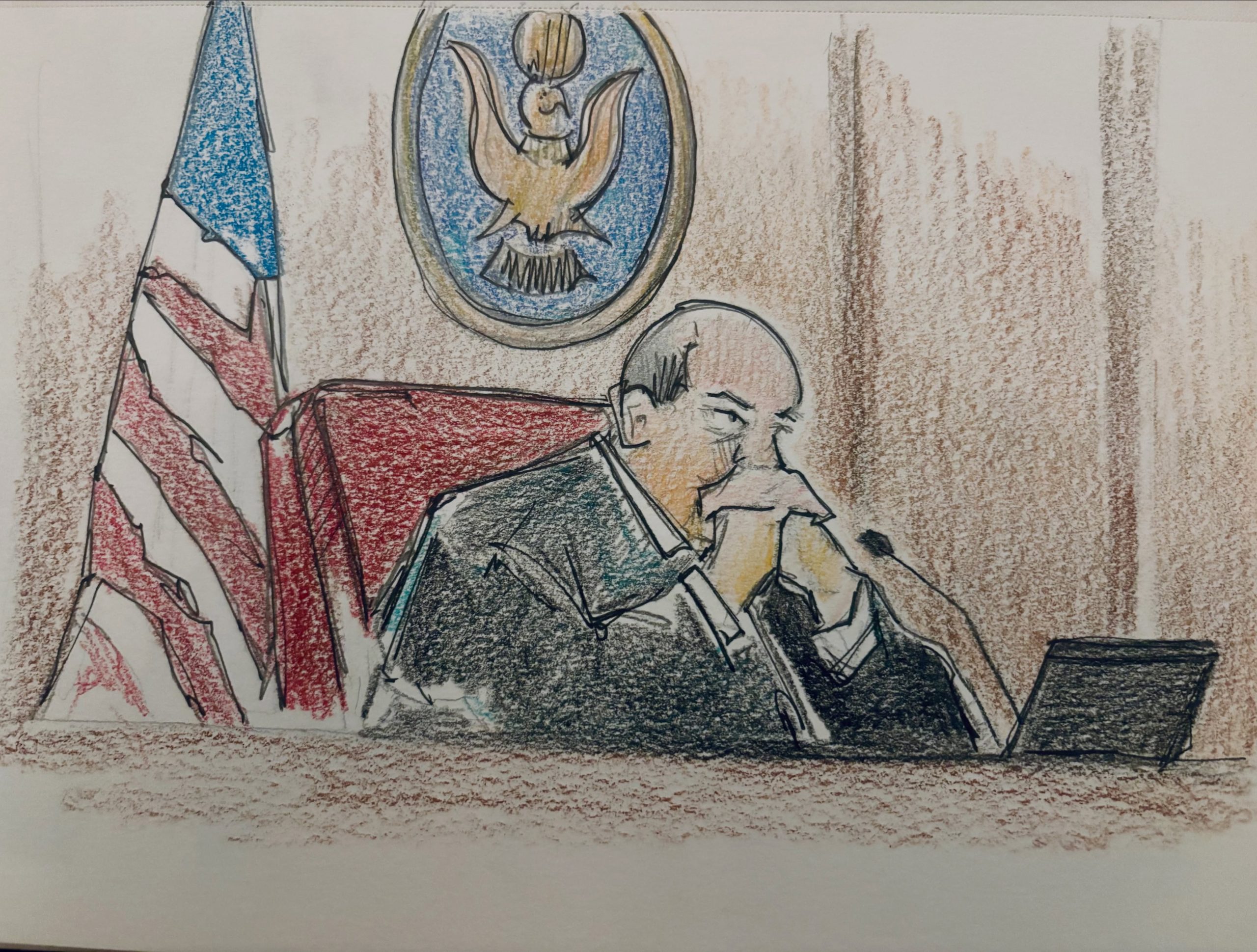 IMÁGENES: Así retrató una venezolana a Nicolás Maduro y Cilia Flores durante última audiencia en Nueva York