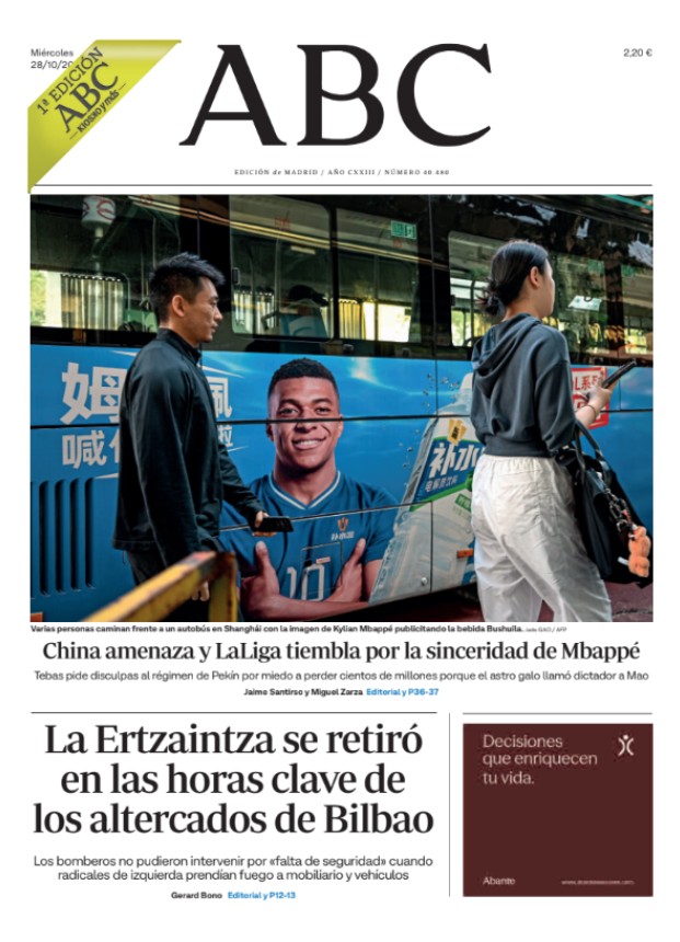 Portadas de la prensa internacional del miércoles 28 de octubre de 2026