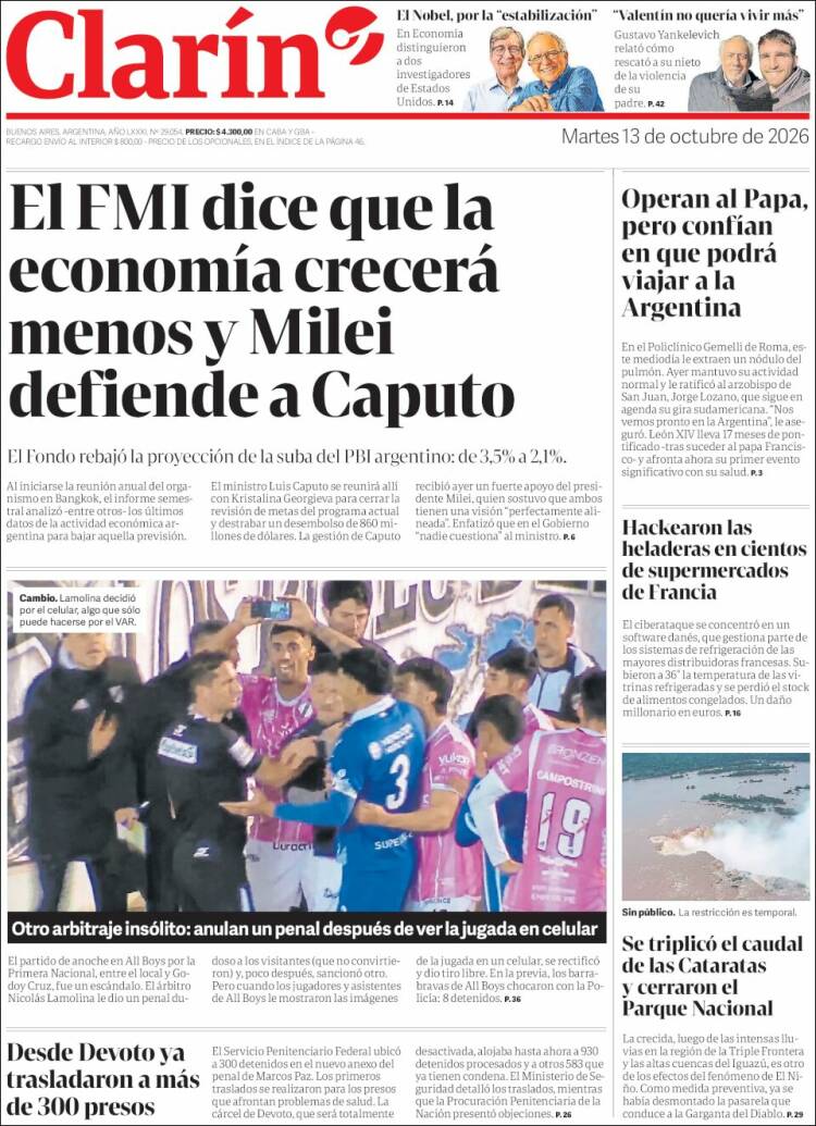 Portadas latinoamericanas de este 14 de octubre de 2026