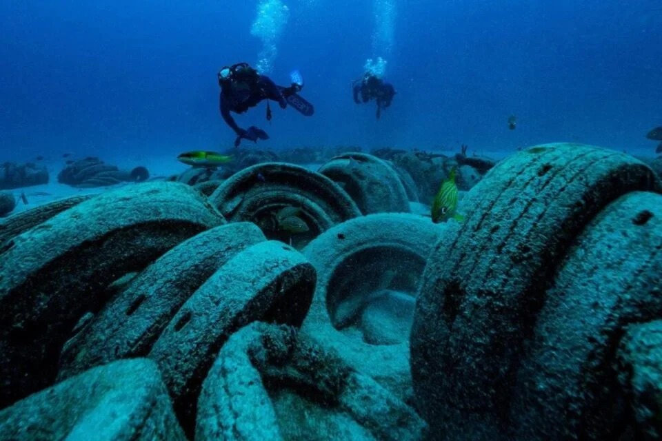 Florida arrojó dos millones de neumáticos al océano para crear un arrecife y ahora gasta millones en retirarlos