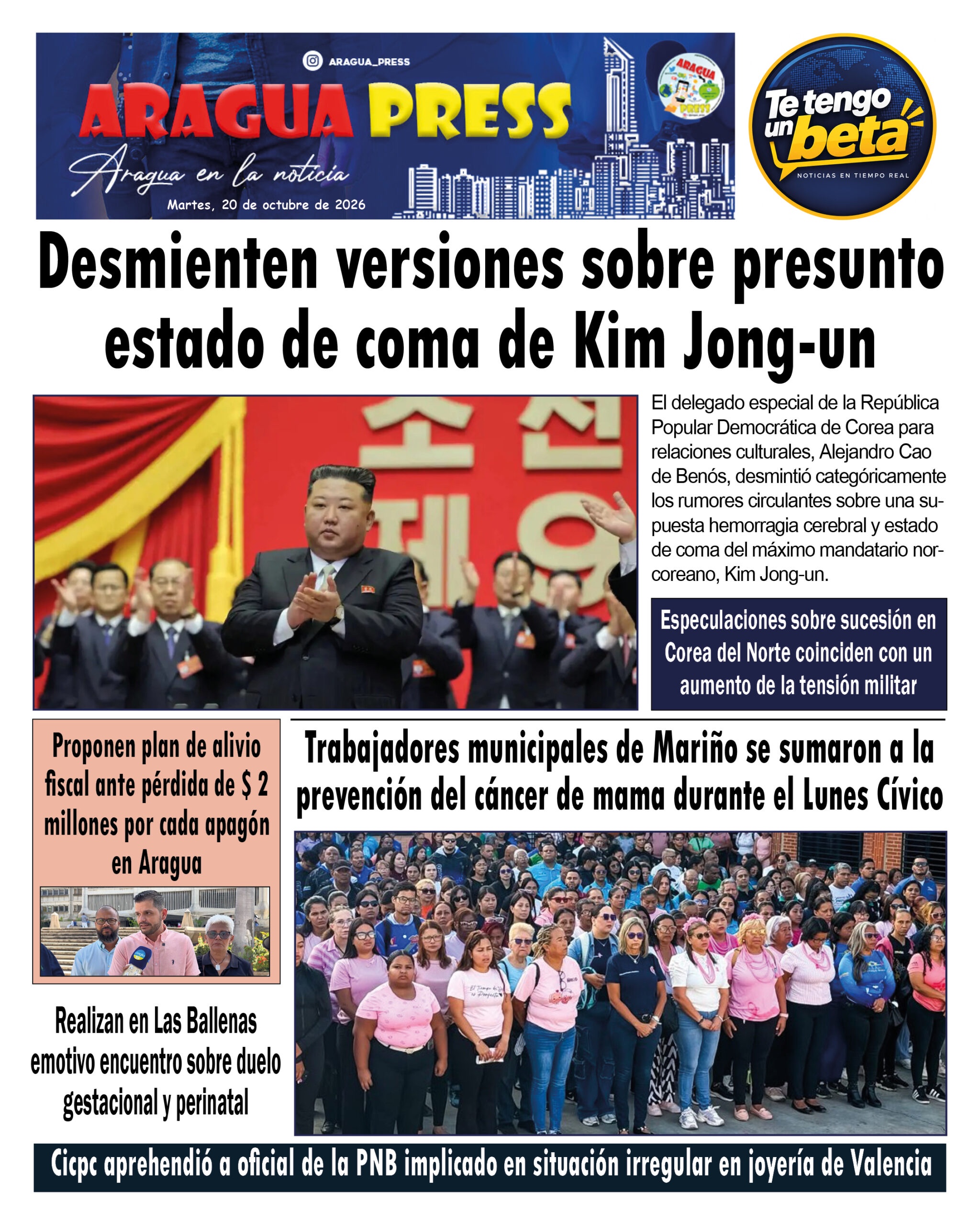 Portadas de este martes 20 de octubre de 2026