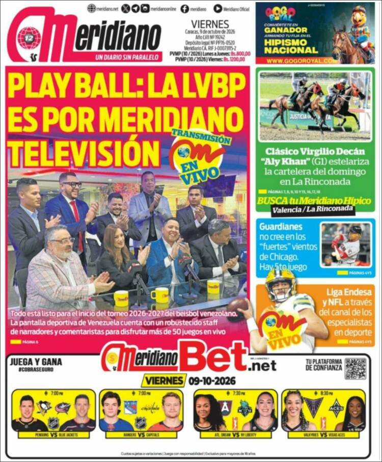 Portadas de este viernes 9 de octubre de 2026