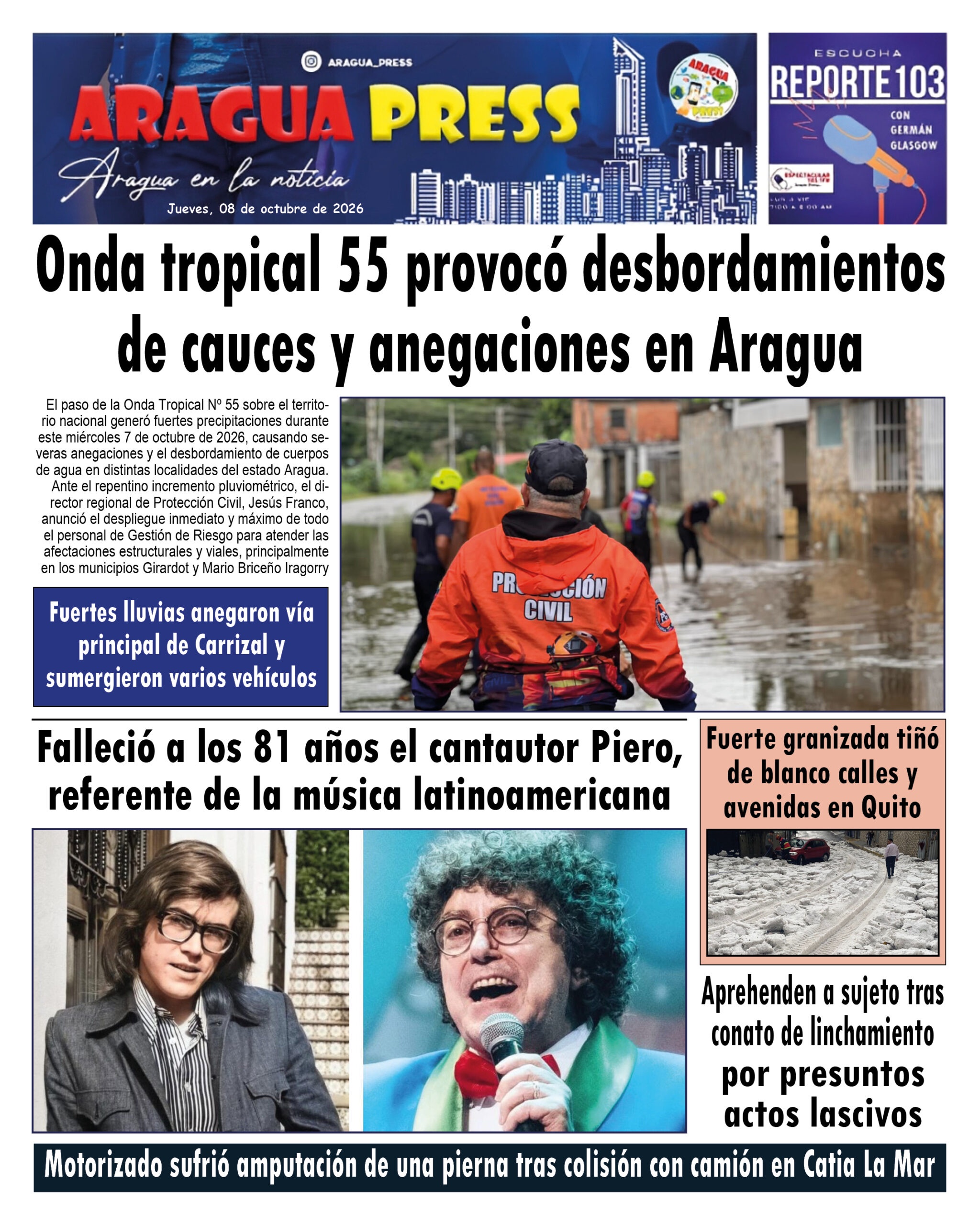 Portadas de este jueves 8 de octubre de 2026